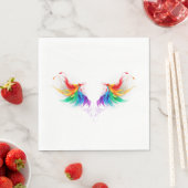Serviette En Papier Ailes fluffy arc-en-ciel (En situation)