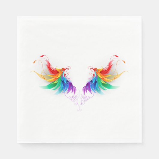 Serviette En Papier Ailes fluffy arc-en-ciel (Devant)