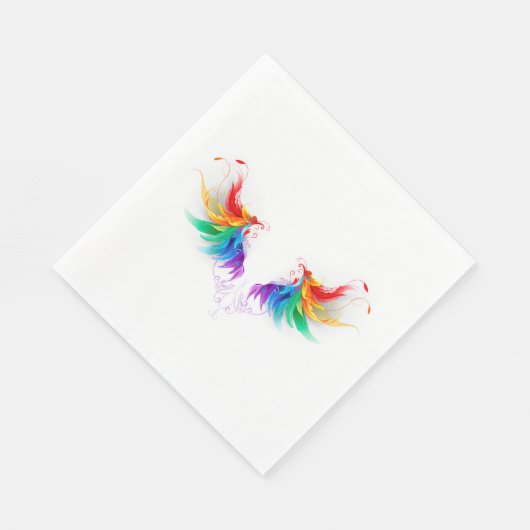 Serviette En Papier Ailes fluffy arc-en-ciel (Coin)