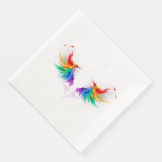 Serviette En Papier Ailes fluffy arc-en-ciel (Coin)