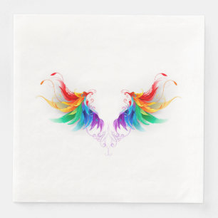 Serviette En Papier Ailes fluffy arc-en-ciel
