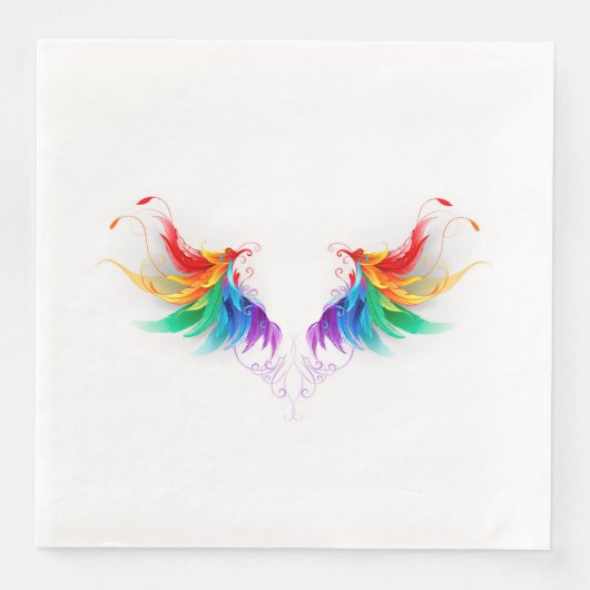 Serviette En Papier Ailes fluffy arc-en-ciel (Devant)