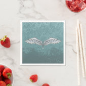 Serviette En Papier Ailes gris-bleu (En situation)