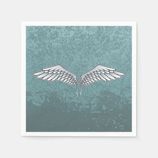 Serviette En Papier Ailes gris-bleu (Devant)