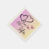 Serviette En Papier aime la vie (Coin)