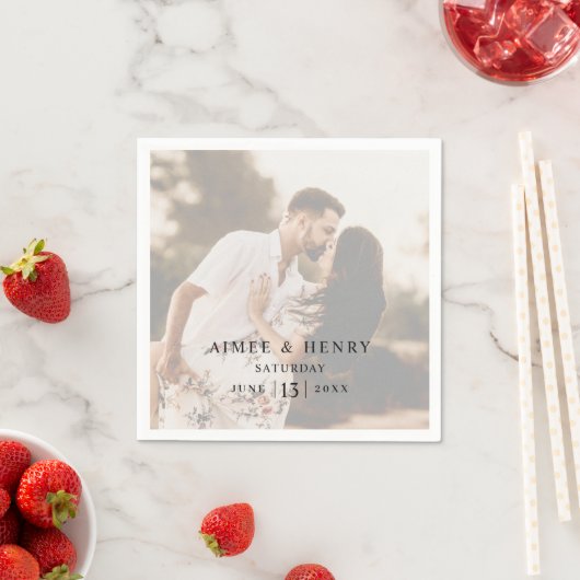 Serviette En Papier Aimee Rustique Mariage moderne (En situation)
