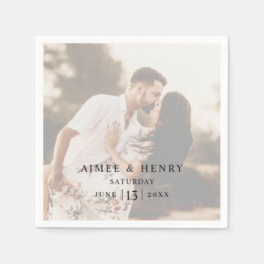Serviette En Papier Aimee Rustique Mariage moderne (Devant)