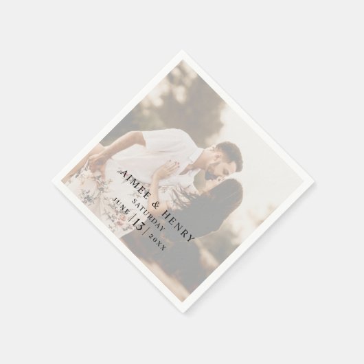 Serviette En Papier Aimee Rustique Mariage moderne (Coin)