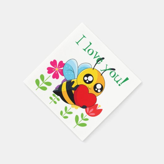 Serviette En Papier Aimer Bee (Coin)