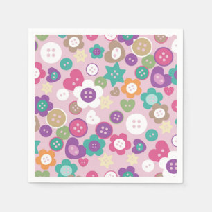 Serviette En Papier Aimer Boutons à coudre Pink Napkins