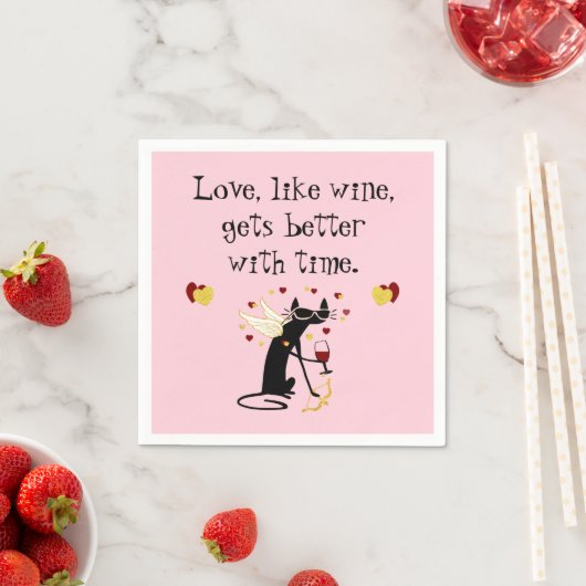 Serviette En Papier Aimer comme vin Valentine (En situation)