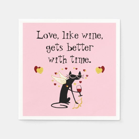 Serviette En Papier Aimer comme vin Valentine (Devant)