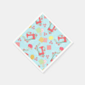 Serviette En Papier Aimer Coudre Bleu (Coin)
