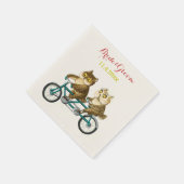 Serviette En Papier Aimer hibou vélo tandem aquarelle (Coin)