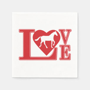 Serviette En Papier Aimer les chevaux