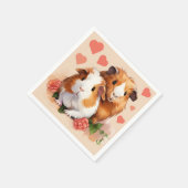 Serviette En Papier Aimer les Cochons de Guinée (Coin)