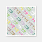Serviette En Papier Aimer Machine à coudre gris (Devant)