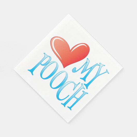 Serviette En Papier Aimer Mon Pooch (Coin)