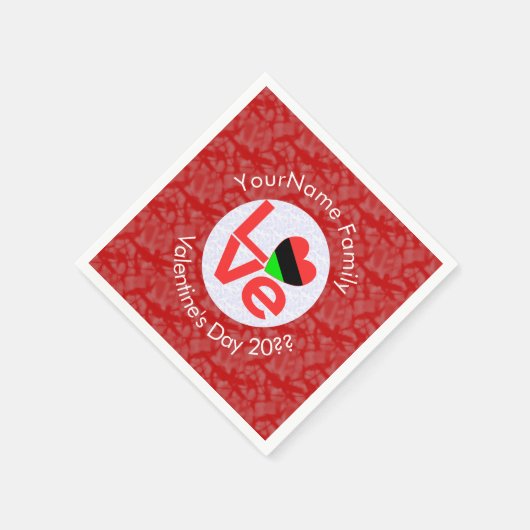 Serviette En Papier Aimer Red Diaspora Afro-Américaine (Coin)