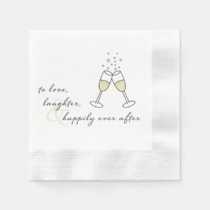 Serviette En Papier Aimer, Rire Et Heureusement Après Napkin