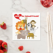 Serviette En Papier Aimez nos amis animaux (En situation)