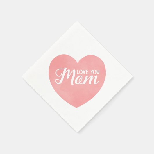 Serviette En Papier Aimez votre mère dans le coeur rose, la conception (Coin)