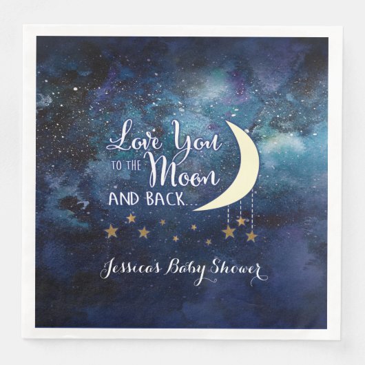 Serviette En Papier Aimez-vous à la lune et les serviettes arrière (Devant)