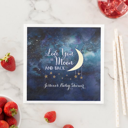 Serviette En Papier Aimez-vous à la lune et les serviettes arrière (En situation)