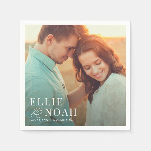 Serviette En Papier Ainsi En Amour Mariage Photo simple serviettes (Devant)