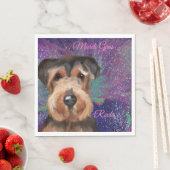 Serviette En Papier Airedale Mardi Gras (En situation)