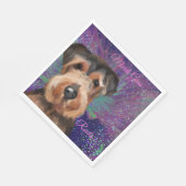 Serviette En Papier Airedale Mardi Gras (Coin)