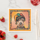 Serviette En Papier Airedale Mardi Gras (En situation)