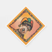 Serviette En Papier Airedale Mardi Gras (Coin)