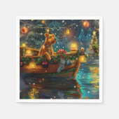 Serviette En Papier Airedale Noël Festival Voyage (Devant)