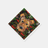 SERVIETTE EN PAPIER AIREDALE TERRIER (Coin)