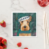 Serviette En Papier Airedale Terrier  (En situation)