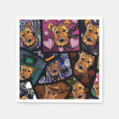 SERVIETTE EN PAPIER AIREDALE TERRIER (Devant)