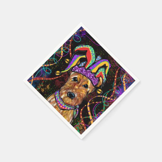 SERVIETTE EN PAPIER AIREDALE TERRIER (Coin)