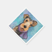Serviette En Papier Airedale Terrier (Coin)