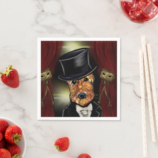 SERVIETTE EN PAPIER AIREDALE TERRIER (En situation)