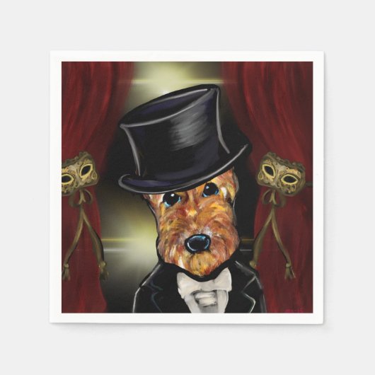 SERVIETTE EN PAPIER AIREDALE TERRIER (Devant)