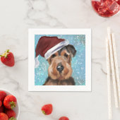 SERVIETTE EN PAPIER AIREDALE TERRIER (En situation)