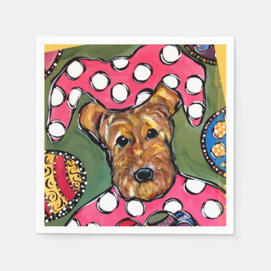 Serviette En Papier Airedale Terrier (Devant)