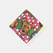 Serviette En Papier Airedale Terrier (Coin)