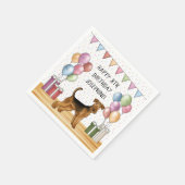 Serviette En Papier Airedale Terrier Cute Dog Pastel Joyeux Anniversai (Coin)