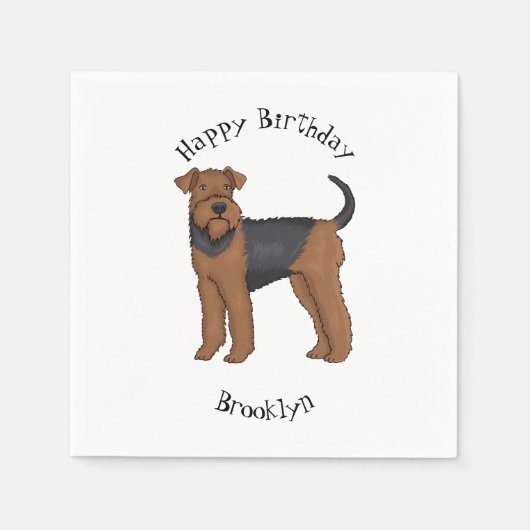 Serviette En Papier Airedale terrier dog cartoon (Devant)
