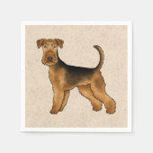 Serviette En Papier Airedale Terrier mignon Dessin De Caricature Chien (Devant)