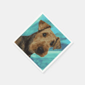 Serviette En Papier Airedale Terrier Portrait (Coin)