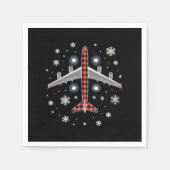 Serviette En Papier Airplane Plaid Christmas Pilot (Devant)