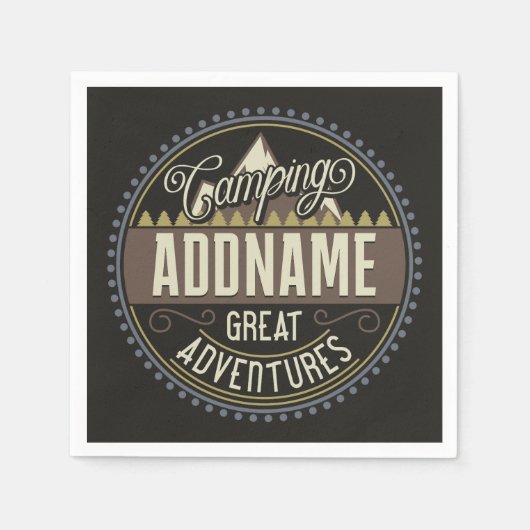 Serviette En Papier AJOUT Personnalisé Family Camp Trip Camping Réunio (Devant)